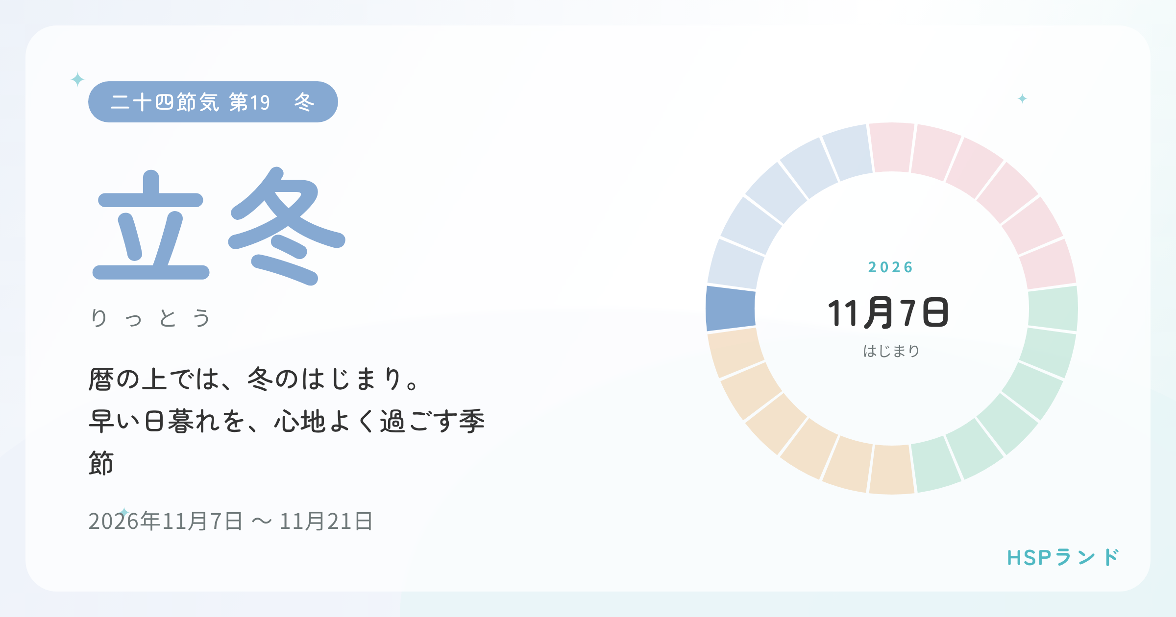 HSPと立冬